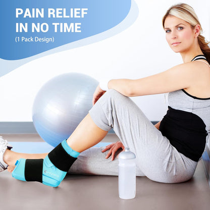 Comfytemp Ankle Foot Ice Pack Wrap for Plantar Fasciitis Relief, FSA Eligible HSA, Ankles Brace for Sprain Pain, Heel Spur, Swelling, Achilles Tendonitis, Hot Cold Gel Ice Pack for Injuries Reusable