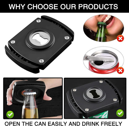 Beer Can Opener, 2 Pcs, Smooth Edge | Aluminum Can Top Remover, Can Cutter Top Remover, For 8-19 Oz Aluminum Soft Edge Cans, Household Bar Tool