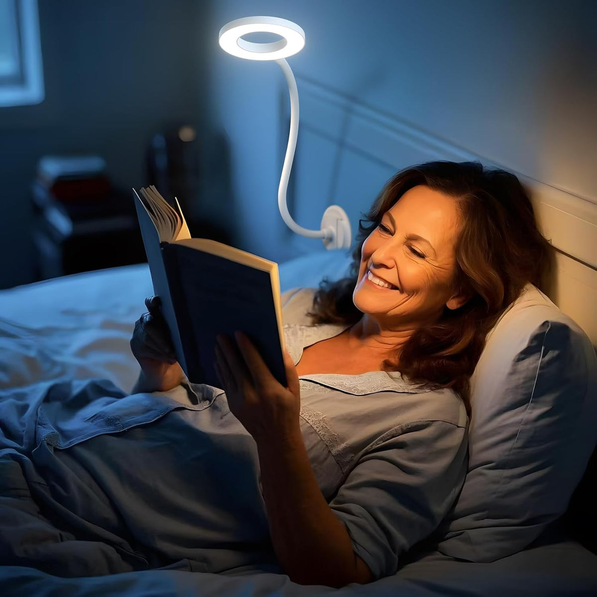 LED Neck Reading Light, Bendable Rechargeable Book Light 110-hr Lasting