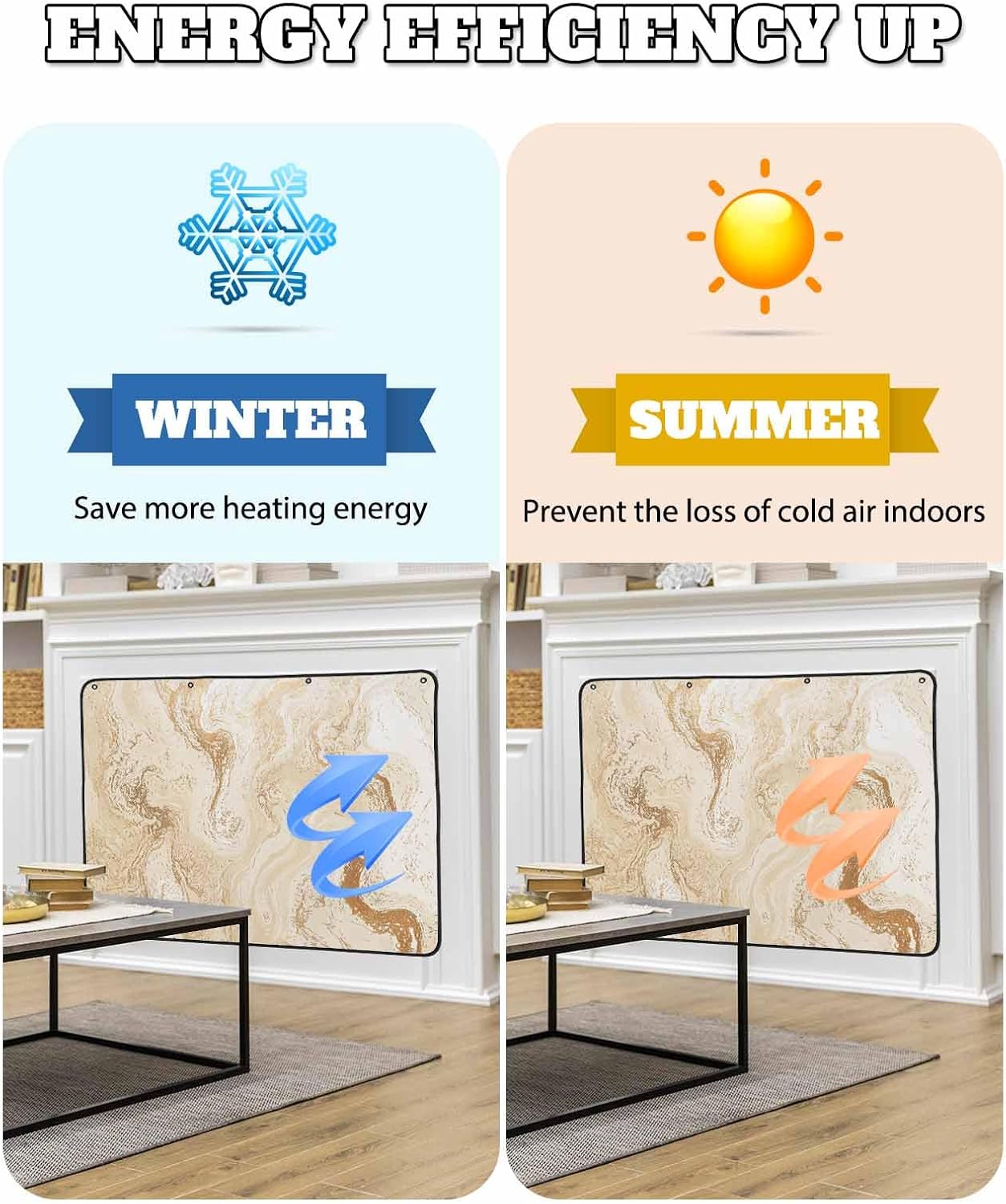 Magnetic Fireplace Cover Sage Green Marble Fireplace Screen Decorative Abstract Fluid Art Insulation Fireplaces Blocker Blanket Save Energy Fireplaces Draft Stopper Covers for Living Room 36x30 Inch