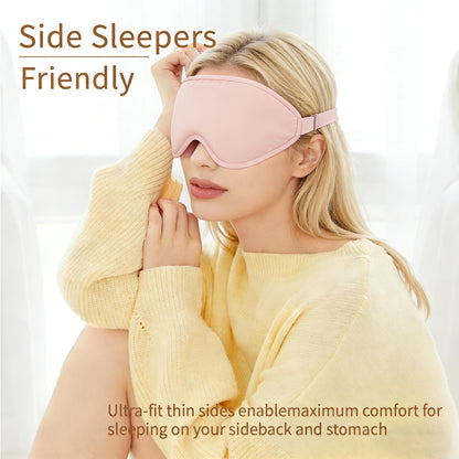 3D Sleep Mask for Side Sleepers, Memory Foam Eye Mask for Sleeping, 100% Blackout, Breathable & Lightweight, Adjustable Strap, No Pressure on Eyes, Soft Travel Sleep Mask for Men & Women Pink