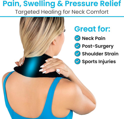 Arctic Flex Neck Ice Pack Wrap w/Gel - Reusable Hot & Cold Cervical Ice | Pack for Neck, Shoulders, Pain Relief & Injuries - Cold Compress Cervical Wrap for Sprains, Swelling, Inflammation & Surgery