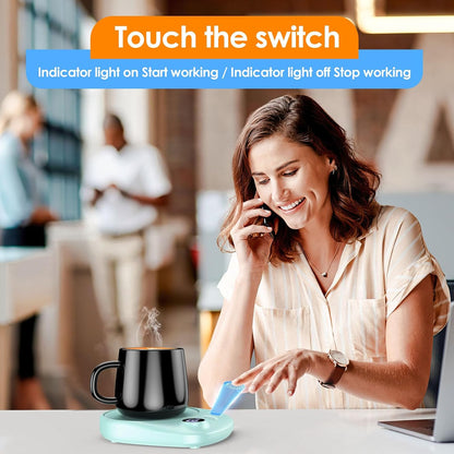 Coffee Mug Warmer - Fastest Heating & Highest Temperature, Coffee Cup Warmer for Desk Auto Shut Off, 4 Temp Settings & 1-12H Timer, Smart Electric Beverage Warmer for Coffee, Tea (Black)