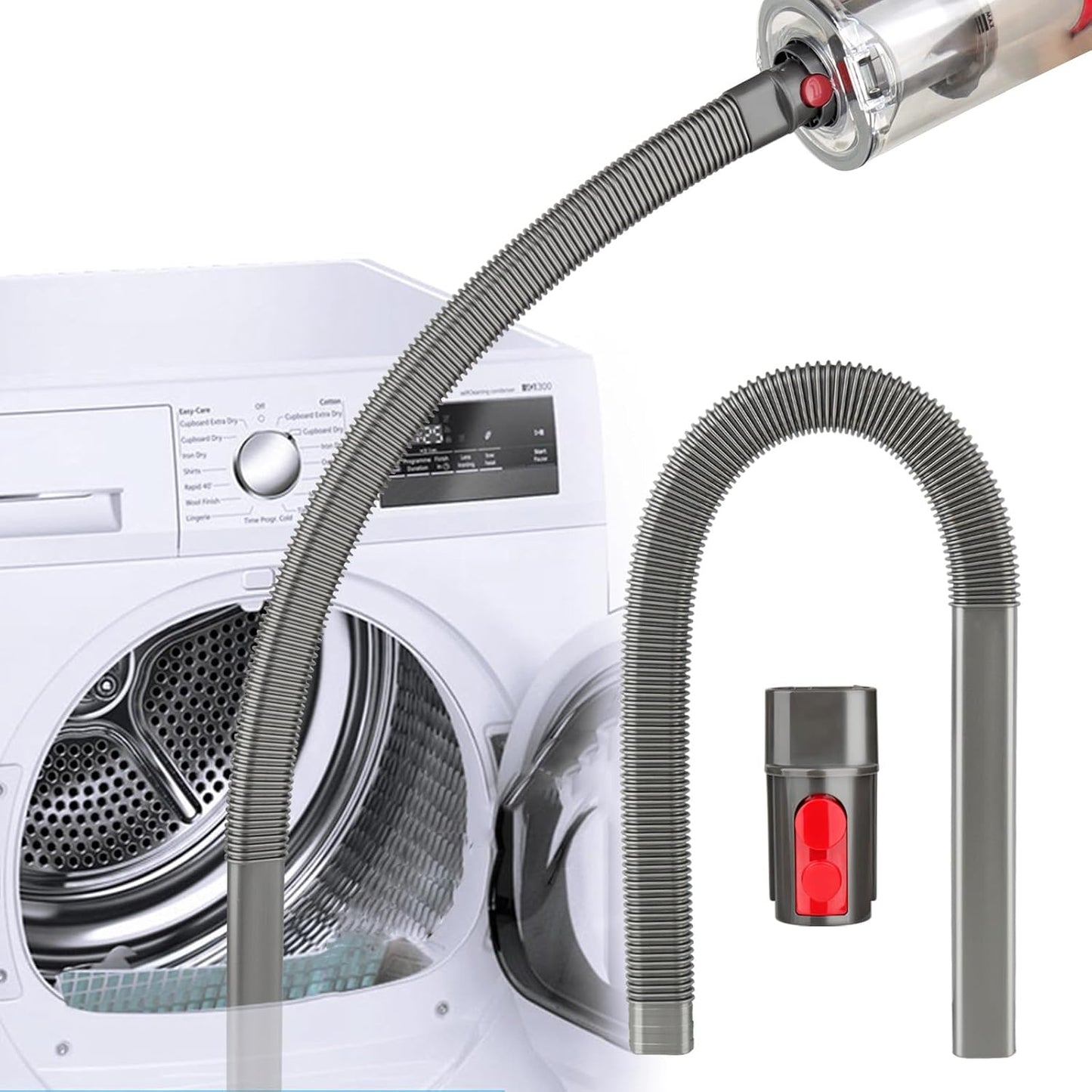 Dryer Vent Lint Vacuum Atttachments and Crevice Tool for Dyson | Gen 5 V15 V15s V12 V11 V10 V9 V8 V7 Detect Outsize Slim Absolute Cyclone Vacuum Dryer Lint Flexible Remove Tool Cleaner Kit