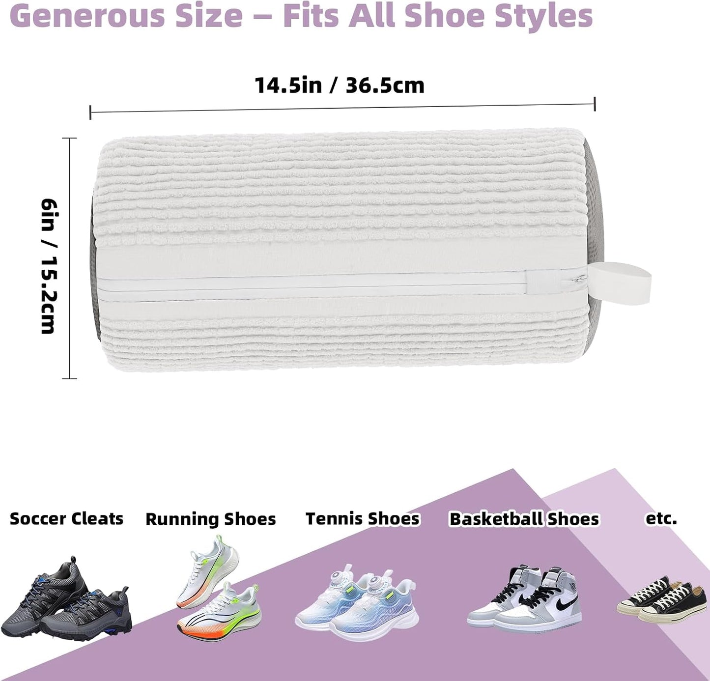 Shoe Washing Machine Bag Shoe Laundry Bags for Sneakers Reusable 2pc Shoes Cleaning Bags 360° Deep Clean for All Shoes Types With Invisible Zipper