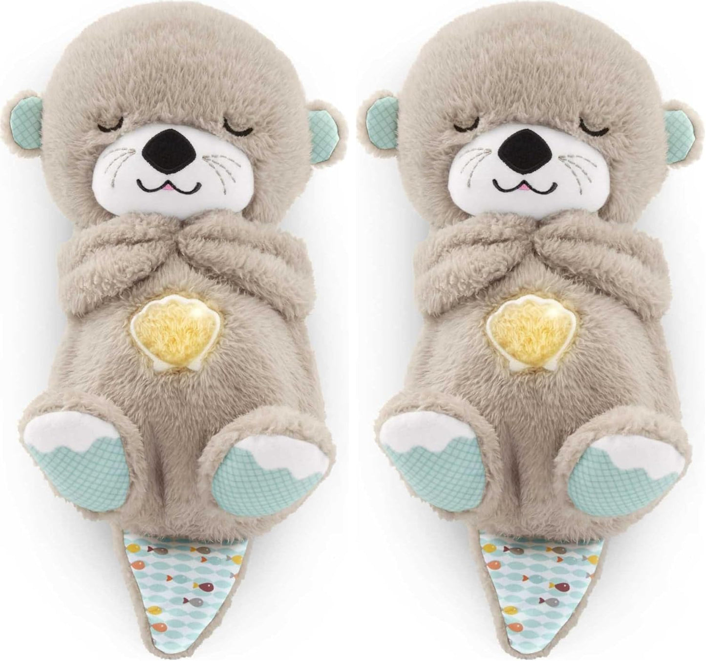 FISHER-PRICE BABY Toy Soothe 'n Snuggle Otter Portable Plush Sound Machine with Music Lights & Breathing Motion for Newborns 0+ Months