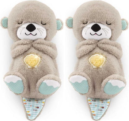 FISHER-PRICE BABY Toy Soothe 'n Snuggle Otter Portable Plush Sound Machine with Music Lights & Breathing Motion for Newborns 0+ Months