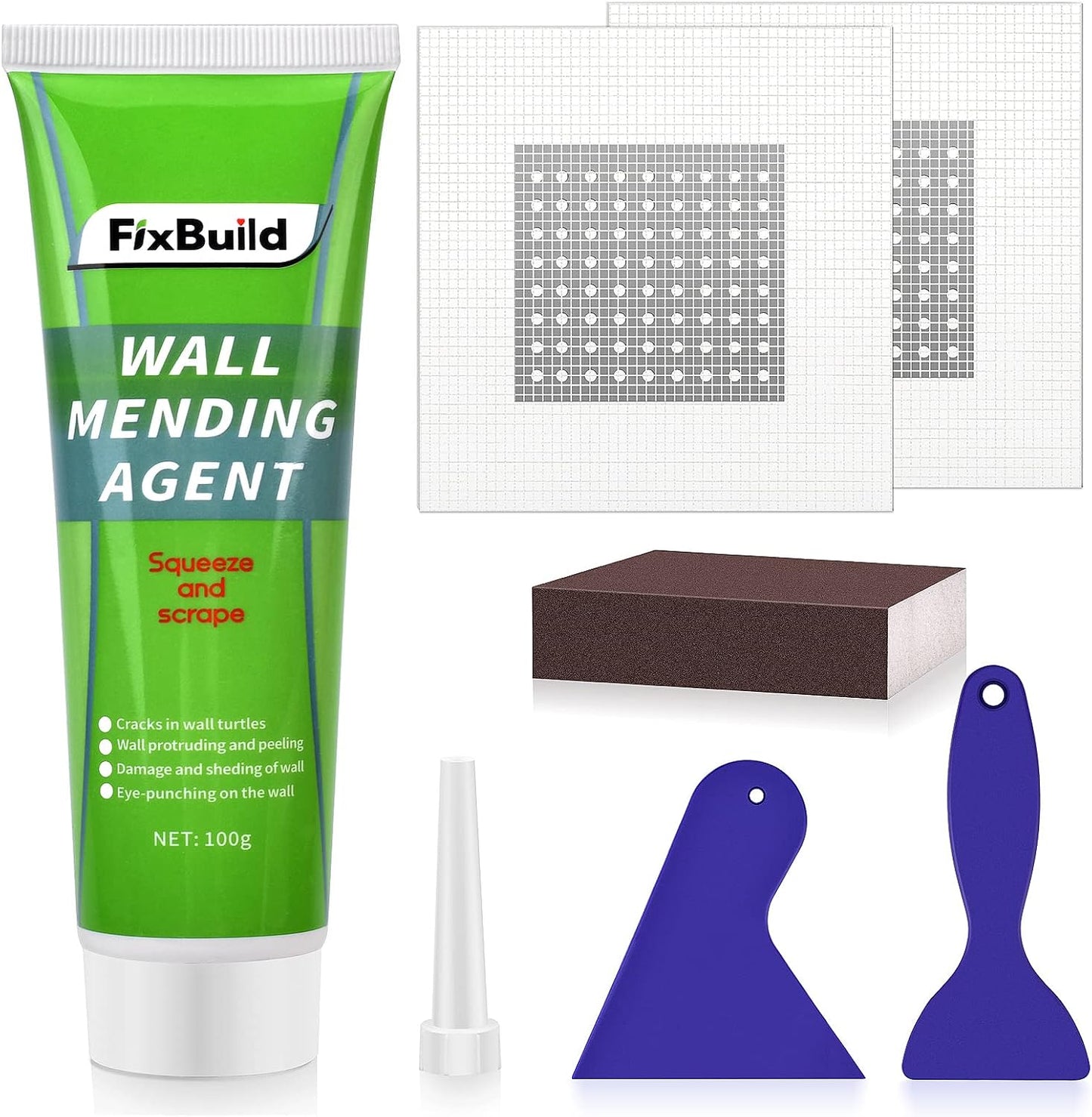 Drywall Repair Kit, 13 Piece Aluminum Wall Repair Patch Kit, 2/4/6/8 inch Aluminum Drywall Patch, Quick Fix Plaster
