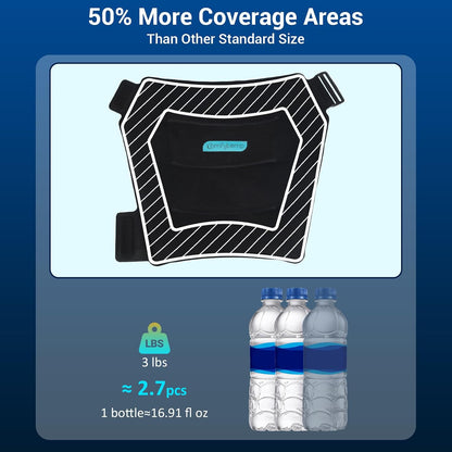 Comfytemp Hip Ice Pack Wrap for Sciatica Pain Relief, Hip Replacement Kit After Surgery, Reusable Gel Ice Pack for Injuries, Hot Cold Compress Recovery Items, Fathers Day Dad Gifts for Men, Blue (S/M)