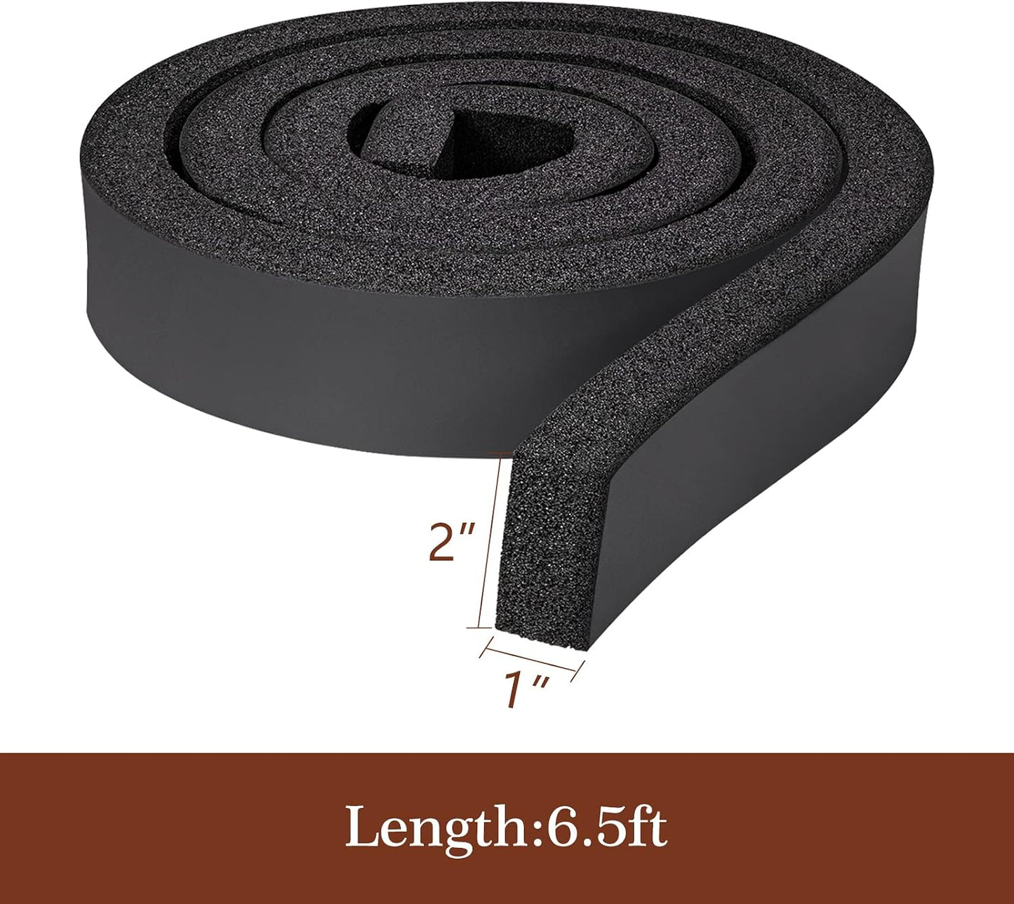 Yotache Open Cell Foam Air Conditioner Insulation Seal Strip 2"x1", 6.5 Ft | Non-Adhesive, Air Conditioning Weather Strip