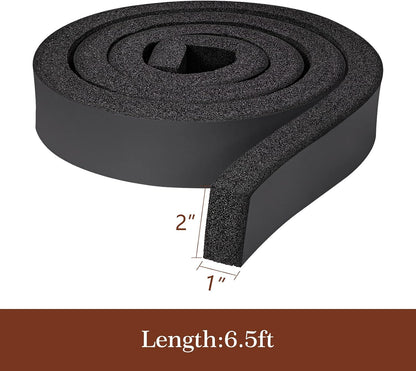Yotache Open Cell Foam Air Conditioner Insulation Seal Strip 2"x1", 6.5 Ft | Non-Adhesive, Air Conditioning Weather Strip