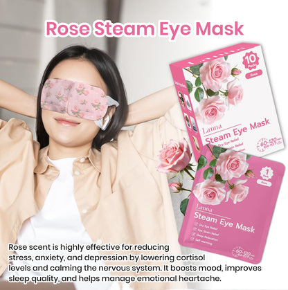 LANNA Heated Steam Eye Mask, Disposable 120 Minutes, Lavender Scent, 5 Pcs