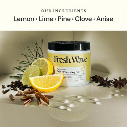Fresh Wave Original Odor Eliminator Gel 3-Pk 7 oz - Air Freshener for Home | Plant-based essential oils. Lasts 15-30 days per jar. No plug-in needed. Pet-safe, closet and bathroom deoderizer.