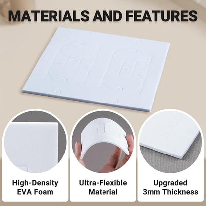 CARGEN Outlet Insulation Foam Pads Wall Draft Sealers 3mm EVA 30PCS Single | High-density flexible buffer requires no manual cutting; punch out unwanted sections for a custom fit