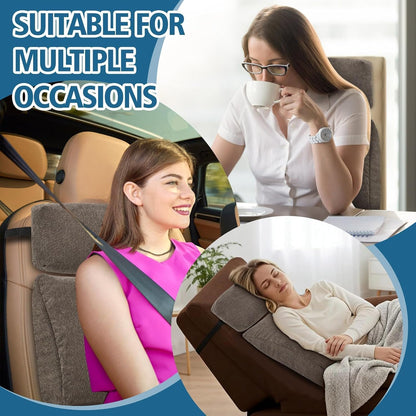 Back Support Pillow for Recliner Soft Dual Layer Lumbar Support Pillow with Shredded Memory Foam Ergonomic Orthopedic Couch Lumbar Cushions for Elderly Lower Back Pain Relief Dark Grey
