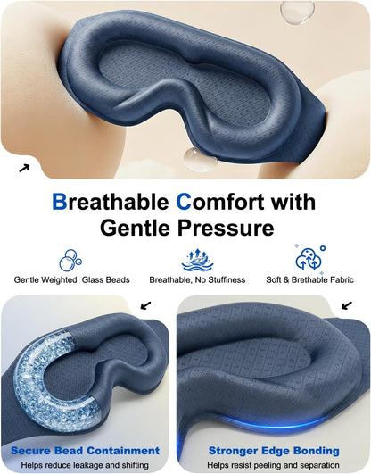 Weighted Eye Mask for Sleeping, 100% Blackout Sleep Mask for Women and Men