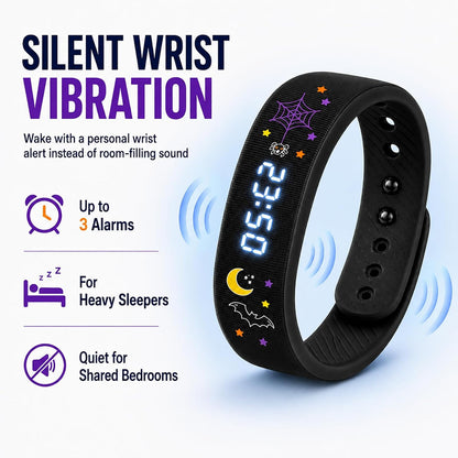 Vibrating Alarm Wristband Clock for Heavy Sleepers Wake Band Wrist Watch Silent Vibration Bracelet Loud Adults Strike Deaf People Despertar with that Won't Partner Extremely Deep