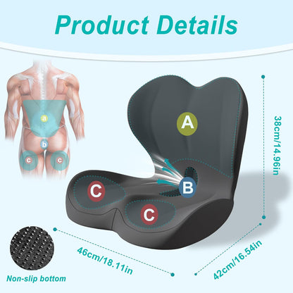 Seat Cushion for Office Chair, Ergonomic Cushion with Lumbar Support Pillow