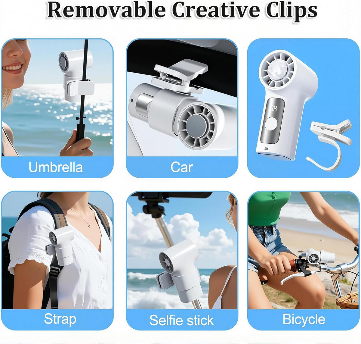 Clip On Air Conditioner Fan, 199 Speeds & 16°C Cooling (Purple)