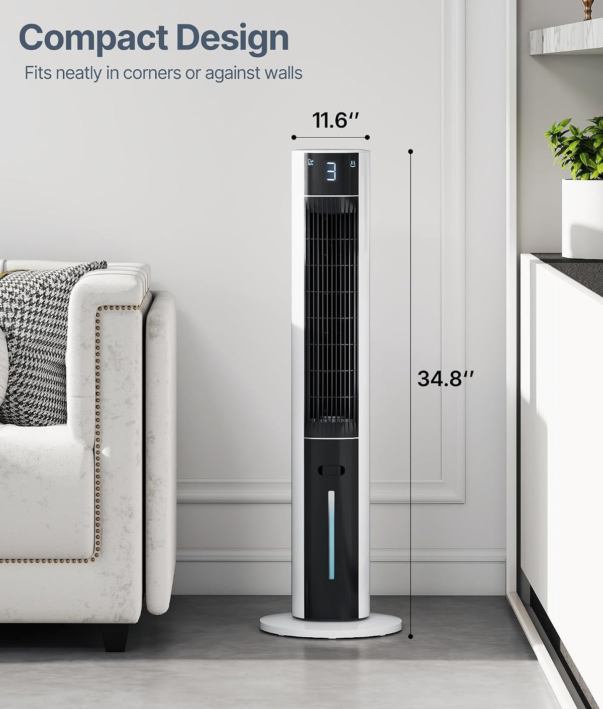 Evaporative Air Swamp Cooler, Cooling Fans that Blow Cold Air, 38in