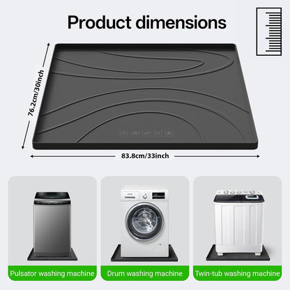 Washing Machine Drain Pan Silicone mat – 30x33 Inch Non-Slip Waterproof Washer Drip Tray, Anti-Vibration Soft Mat for Under Dryer or Washer, Floor Leak Protector for Laundry Room