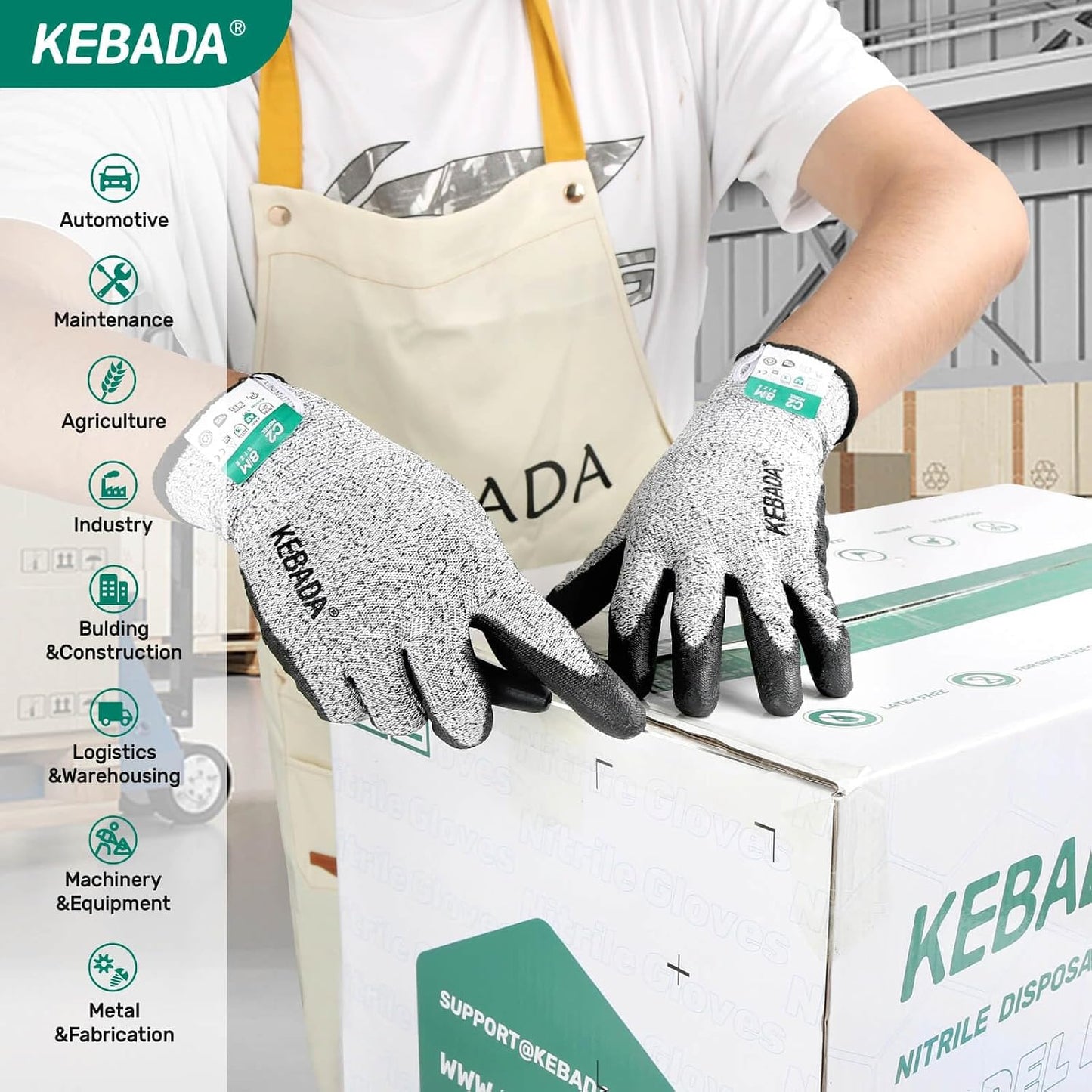 C4 Cut Resistant Gloves, ANSI A4, 100% Food Grade, 1 Pair, Medium | Food grade cutting gloves, glass-free & steel-free, breathable, washable. Ideal for meat cutting, slicing and oyster shucking