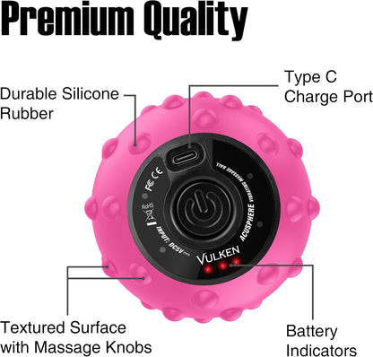 Vibrating Massage Ball for Muscle Recovery with SphereStrap – Target Hard-to-Reach Areas, Hands-Free Back Massage. 4 Speeds High Intensity Trigger Point Massage Ball.