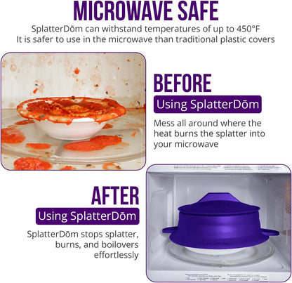 L.I.Q. Silicone Splatter Guard, Durable SplatterDom, Blue Steel, Large | 10 and 12 Inch Pots, 10'' Lid, Food and Oil Splash Guard for Cooking, Easy to Clean and Store, BPA-Free, Microwave Safe