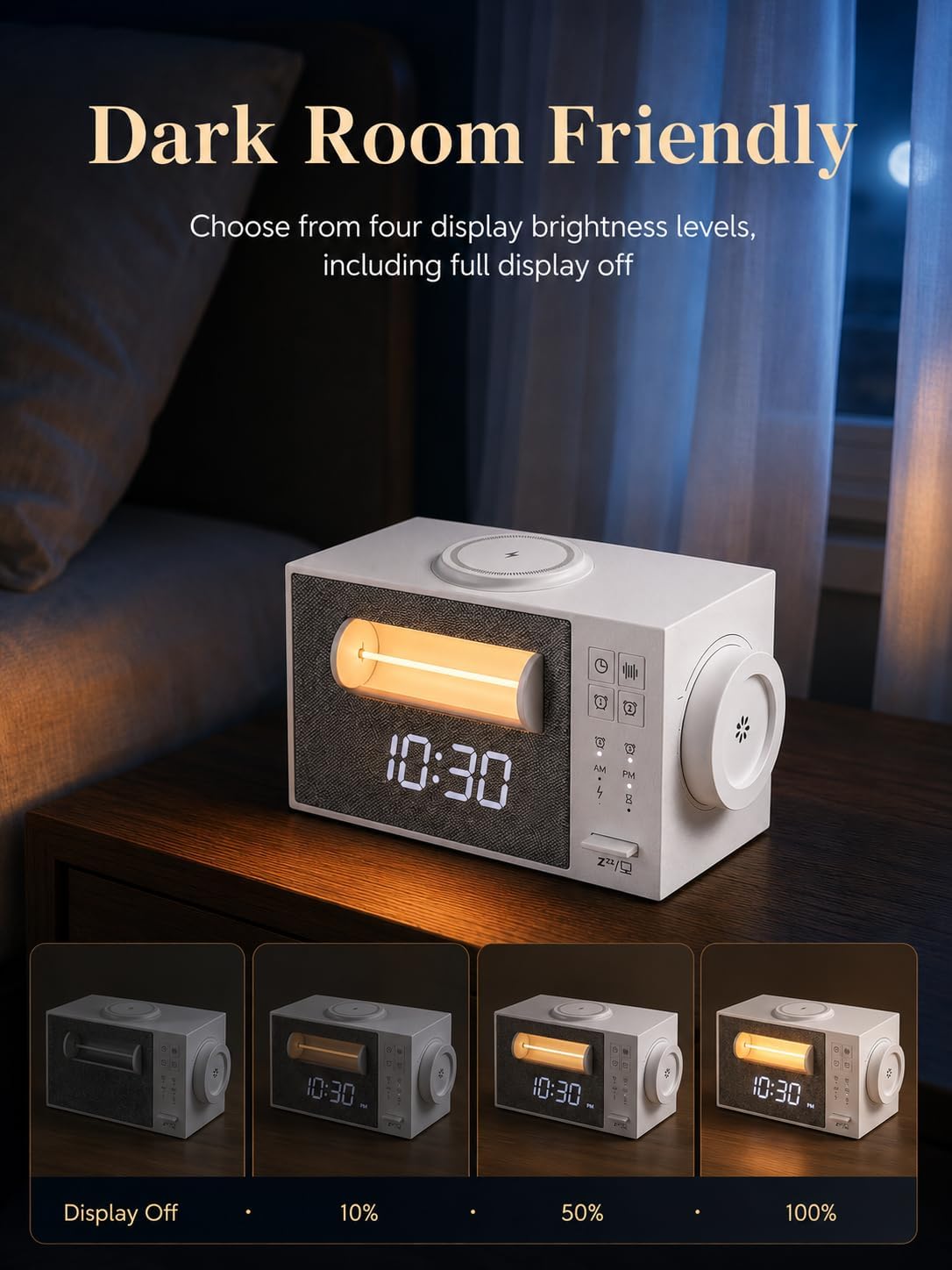 Sunrise Alarm Clock with Sound Machine, Wake Up Light & Wireless Charger