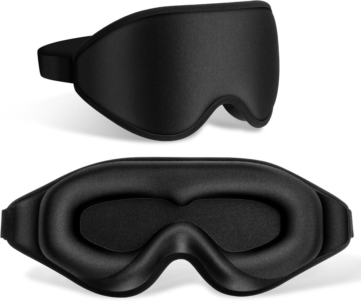 FlyCoco 99% Fully Block Out Light Eye Sleep Mask, 3D Deep Contoured Eyes Cover Zero Pressure, Long Lash Extension Eyes Mask with Adjustable Straps for Sleeping Travel Home Nap Rest Women Men (Pink)