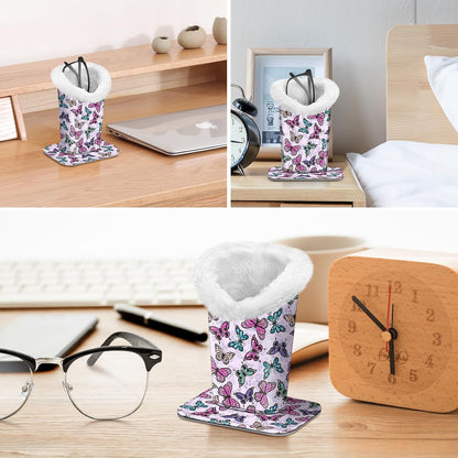 FINTIE Plush Lined Eyeglasses Holder, Glasses Stand Case For Nightstand | Soft Plush Lining, Bedside Eyeglasses Holder, Office Desktop Organizer, Small Item Storage, Anti-Scratch - Colors A