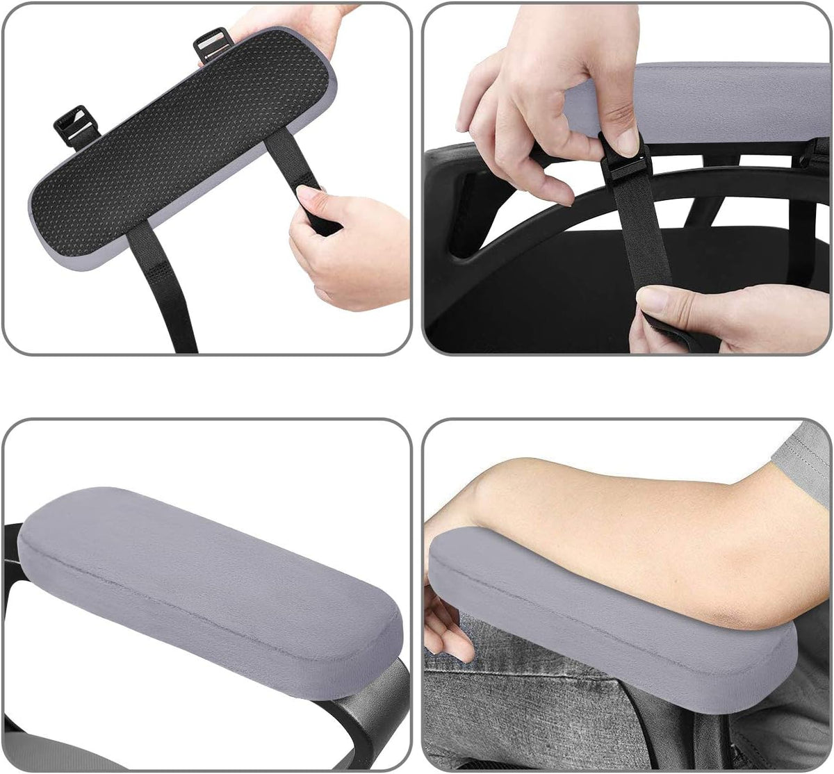 MOSISO Chair Armrest Pads, Home/Office Chair Arm Rest Covers, Black