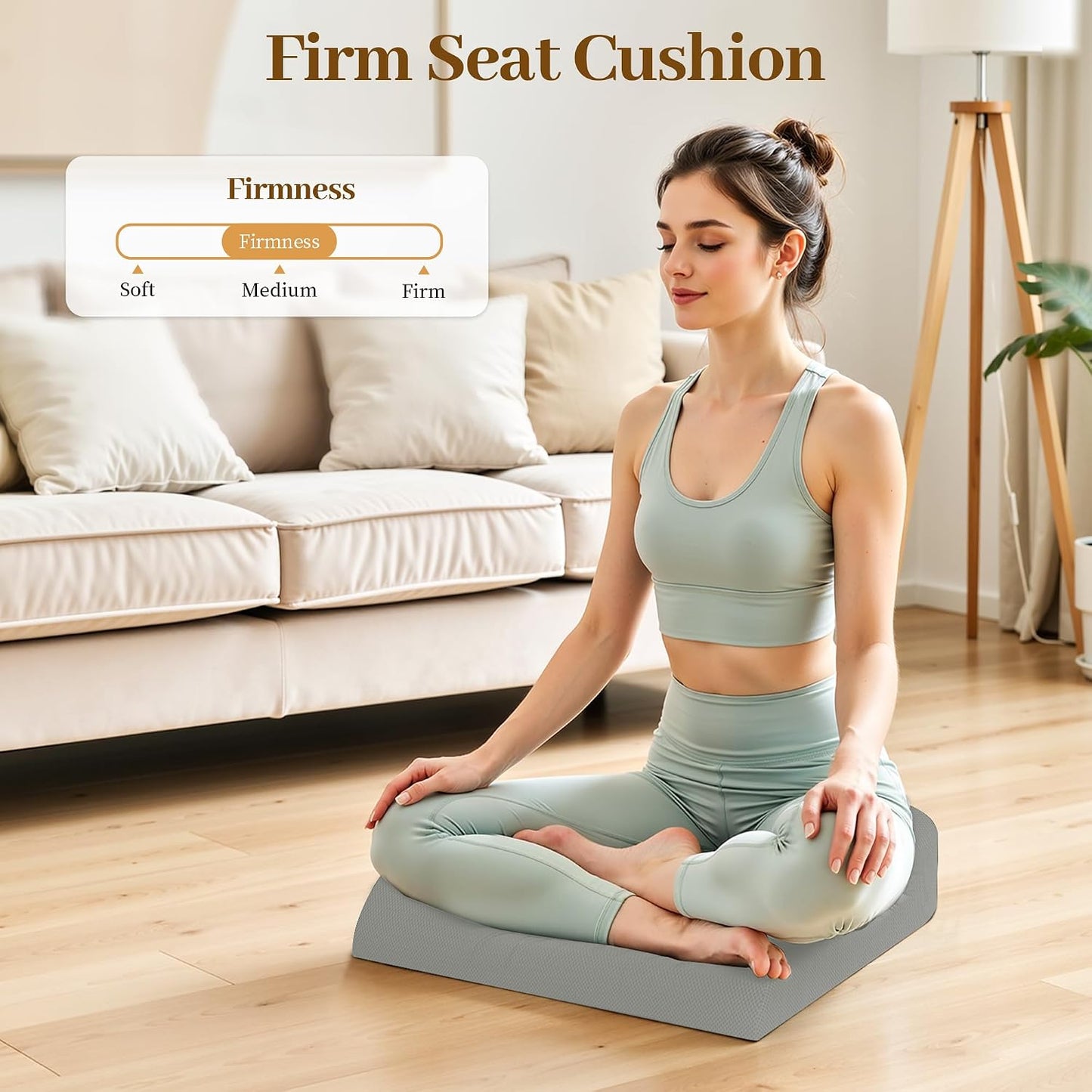 TranquilRelax Memory Foam Seat Cushion for Office Chair, 3-Inch, Black | Medium-firm Support for Long Sitting, Washable Mesh Cover, Non-slip Base, Perfect for Car Seats & Short Drivers