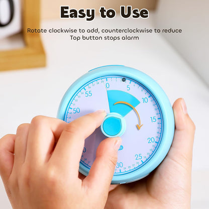 Visual Timer for Kids 60-Minute Countdown Timer with Optional Alarm, Focus Tool for ADHD & Autism, Time Management for Homework, Chores, Office, Kitchen, Teaching & Study Routines (Purple)