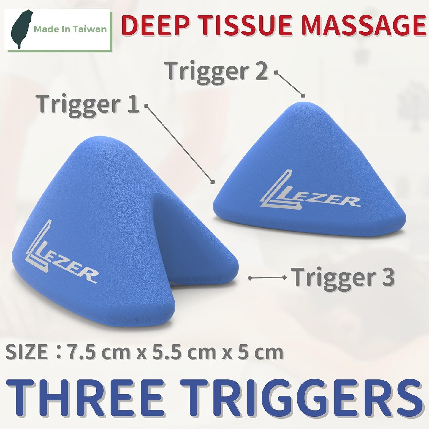 LEZER Trigger Massage Point, Manual Massage Ball, Muscle Knots Relief Tool, Myofascial Release, Physical Therapy, Deep Tissue Back Massage, Plantar Fasciitis, 2.9 in x 2.1 in (Green)