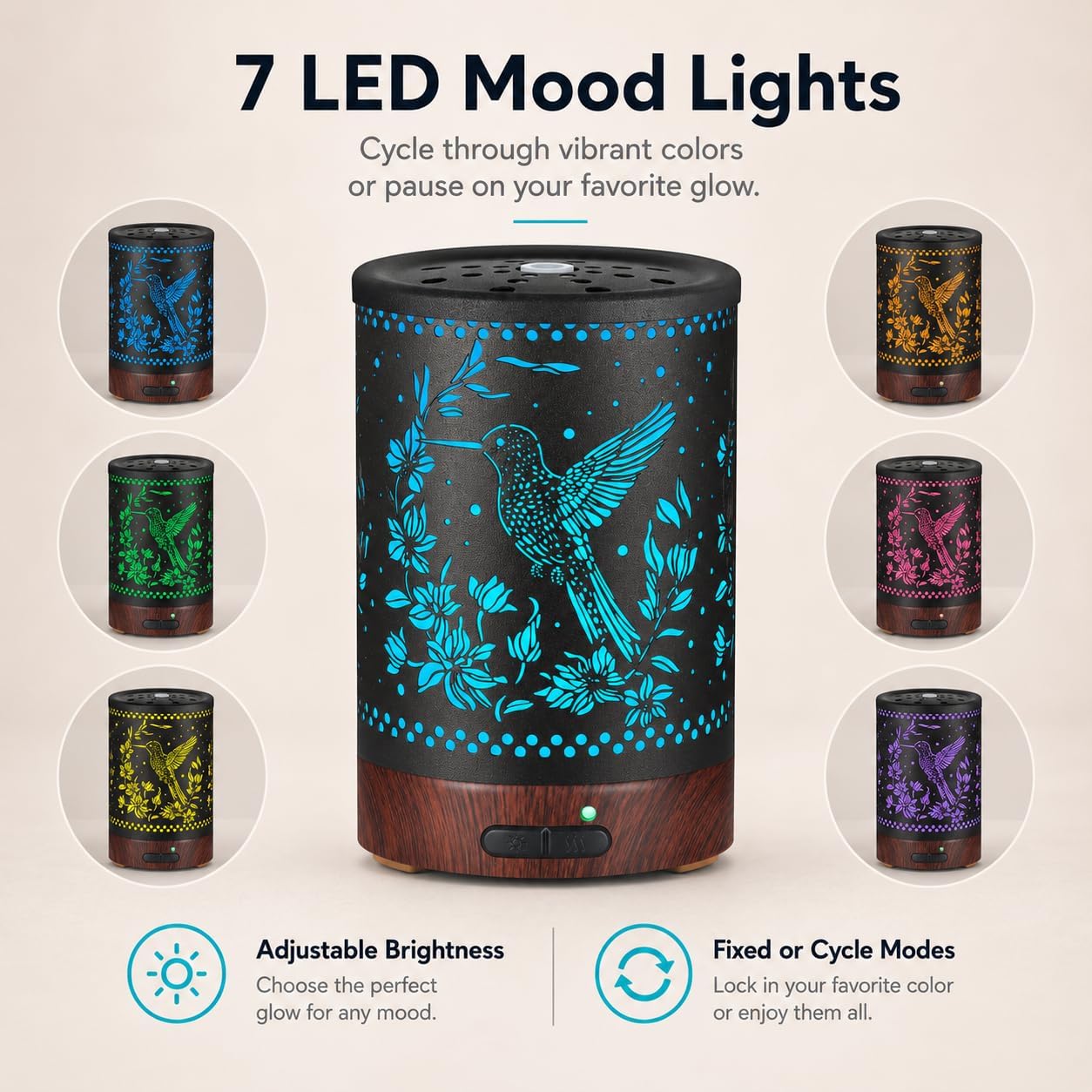 Tree Essential Oils Diffuser for Home 150ML Aromatherapy Diffuser | Birthday Gifts for Women mom,Metal Cool Mist Humidifier with 7 Colors Lights Waterless Auto Off Air Diffusers