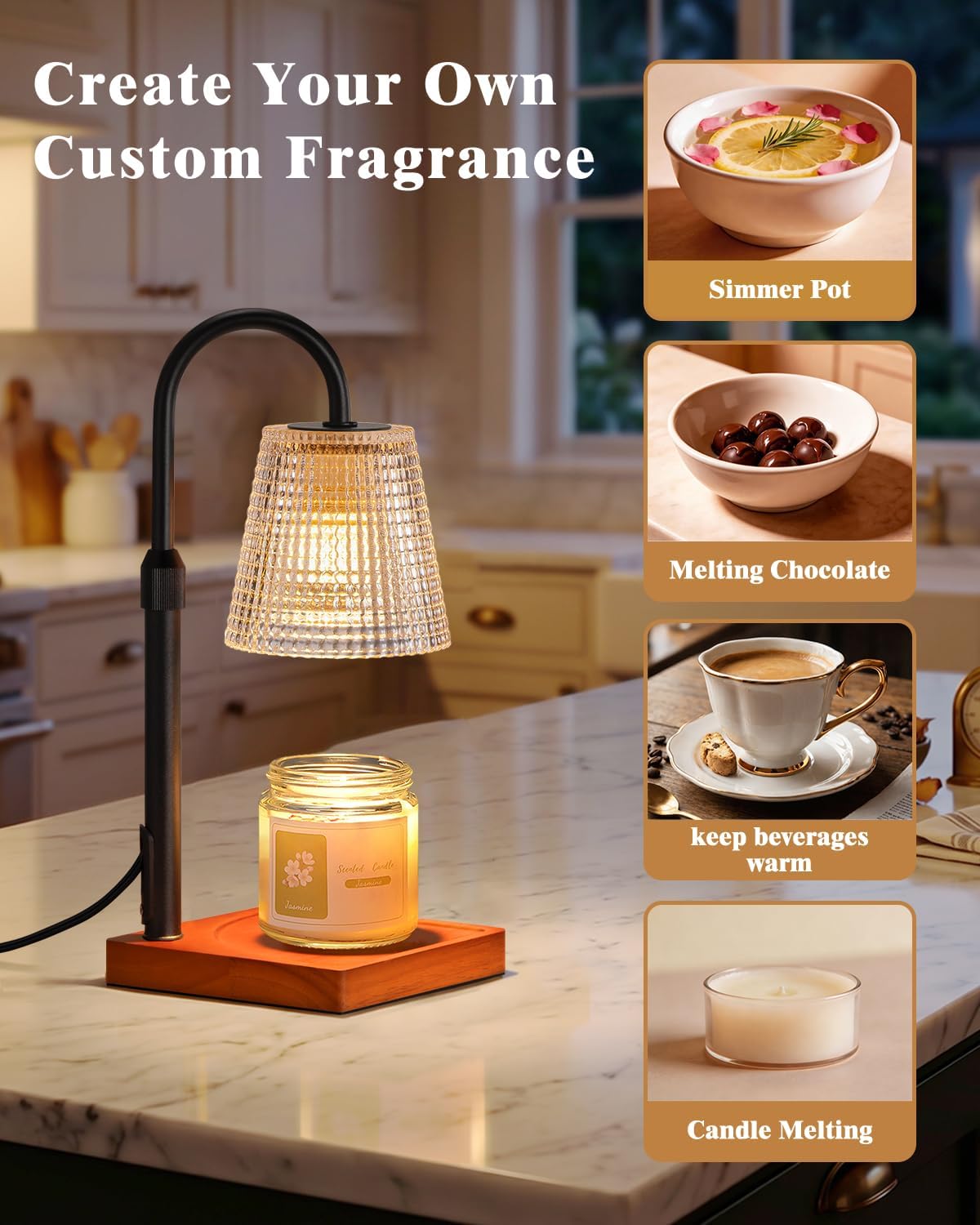 Hong-in Candle Warmer Lamp with Timer, House Warming Gifts New Home Decor