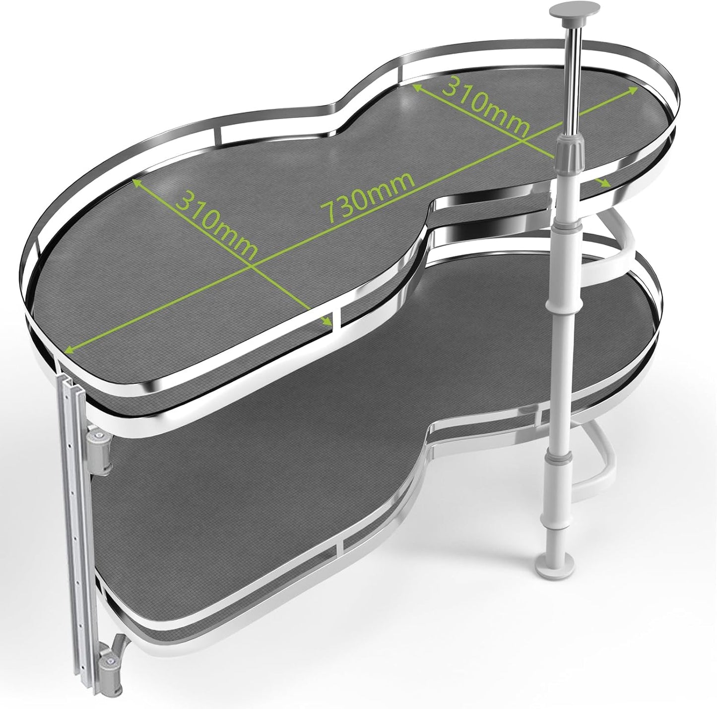 Blind Corner Cabinet Pull Out Organizer, Soft Close Swing Right Pull Out Cabinet Organizer 36inch, Corner Cabinet Lazy Susan for Corner Cabinet Blind Shelf, 2 Tiers Tray, Adjustable Height