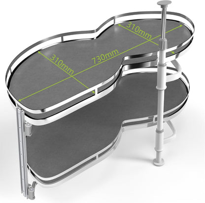 Blind Corner Cabinet Pull Out Organizer, Soft Close Swing Right Pull Out Cabinet Organizer 36inch, Corner Cabinet Lazy Susan for Corner Cabinet Blind Shelf, 2 Tiers Tray, Adjustable Height