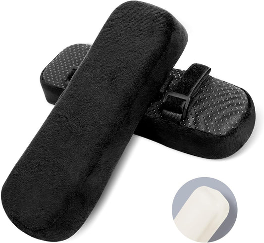 ZNCMRR 2 Pack Office Chair Armrest Pads Covers with Memory Foam(Black)