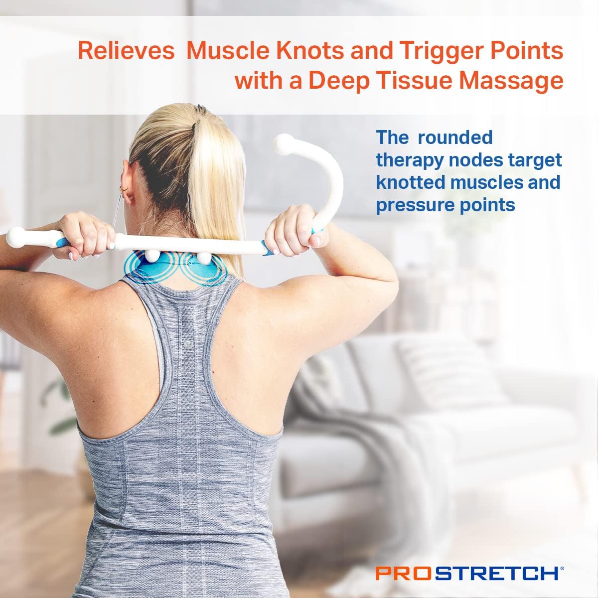 ProStretch Mini Knot Bad, Massage Cane for Trigger Points & Muscle Recovery | Portable Self Massage Hook Cane for Back, Neck & Trigger Point Pain Relief
