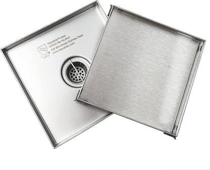 Neodrain 4" Brushed Square Shower Drain with Removable Tile Insert Grate | 304 Stainless Steel Tile Square Drain, Hidden Drain,Easy to Clean, Waterproof & Sturdy Shower Drain, CUPC Certified