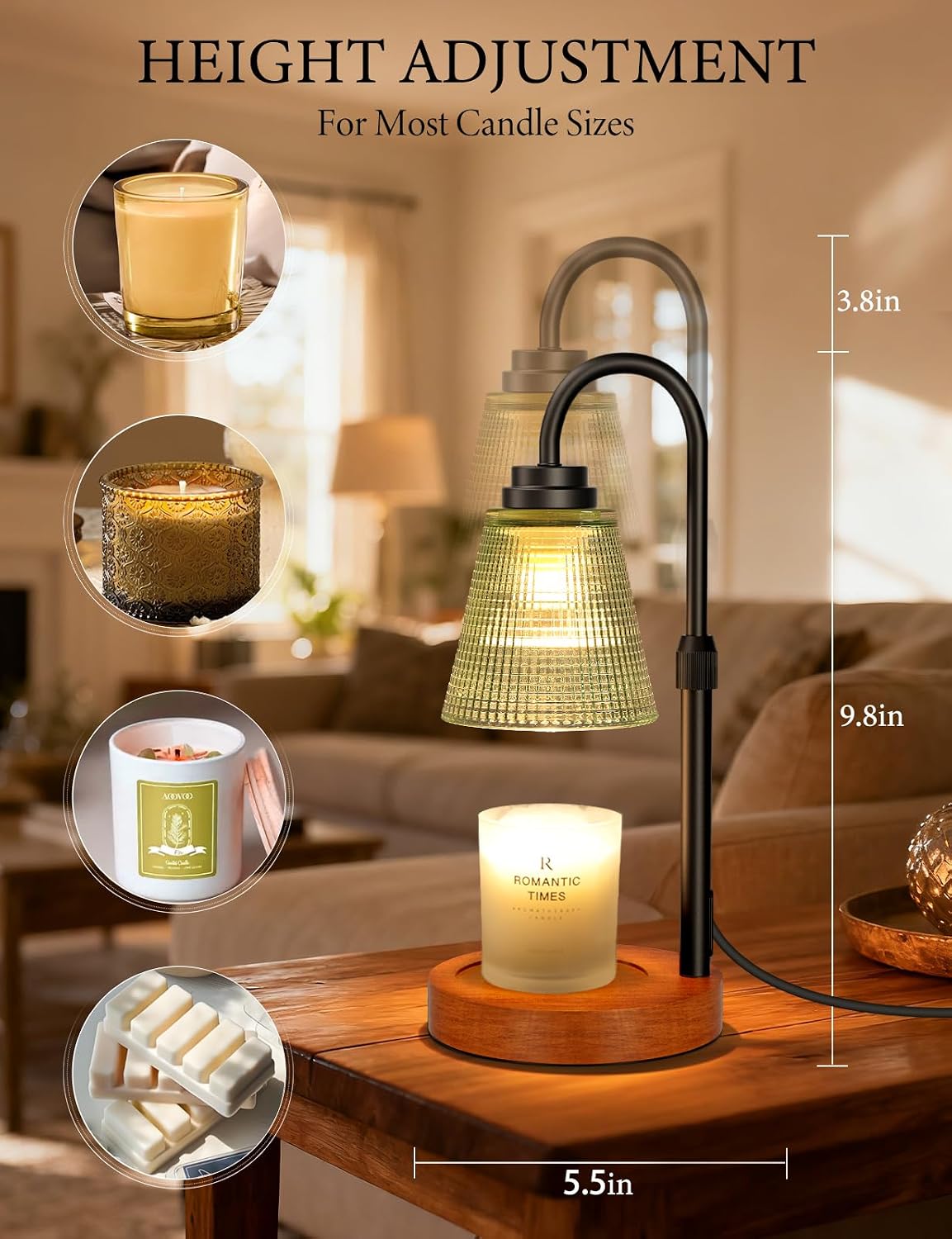Candle Warmer Lamp with Timer Dimmer, Home Decor for Birthday Gifts Women
