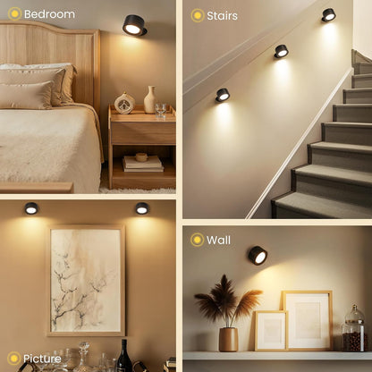 Wall Mounted Lamp, Battery Operated Wall Lights, Wood