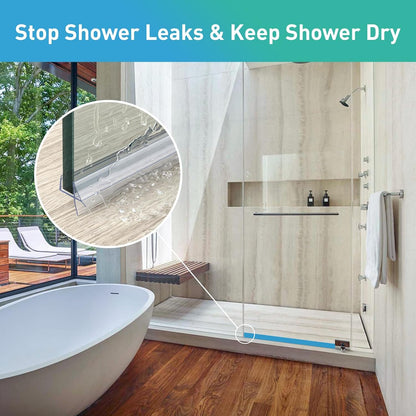 Shower Door Bottom Seal,2 PCS 3/8" x 36" | Shower Door Sweep for 3/8 Inch Glass,Frameless Glass Door Seal Strip,Stop Shower Leaks and Create a Water Barrier