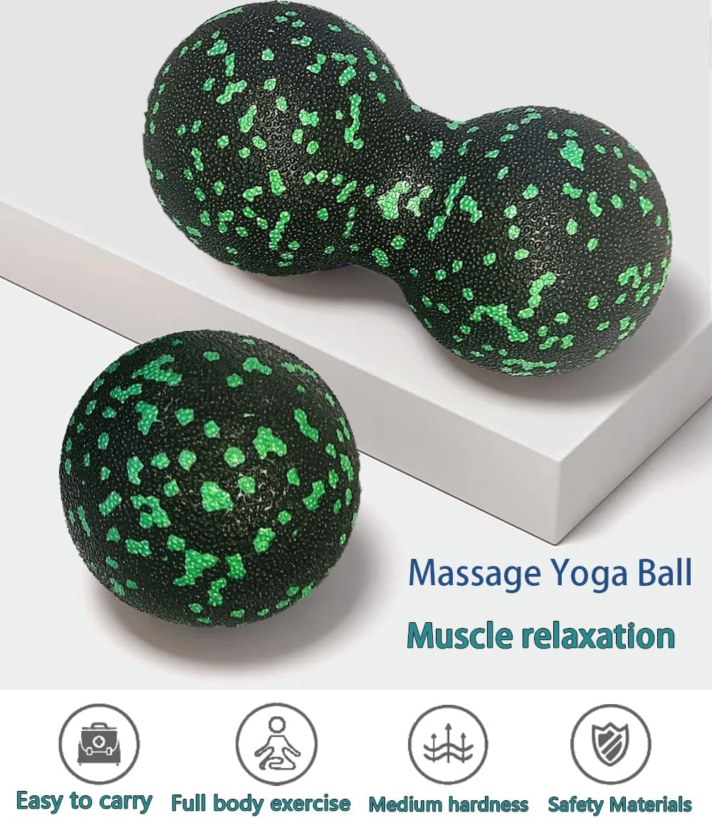 Peanut Massage Ball, Double Lacrosse Foam Roller for Physical Therapy, Firm | Deep Tissue Exercise, Myofascial Release, Muscle Knots Acupoint Relief, Trigger Point Tool for Neck Back Feet Waist Pain