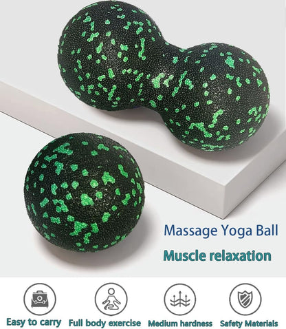 Peanut Massage Ball, Double Lacrosse Foam Roller for Physical Therapy, Firm | Deep Tissue Exercise, Myofascial Release, Muscle Knots Acupoint Relief, Trigger Point Tool for Neck Back Feet Waist Pain