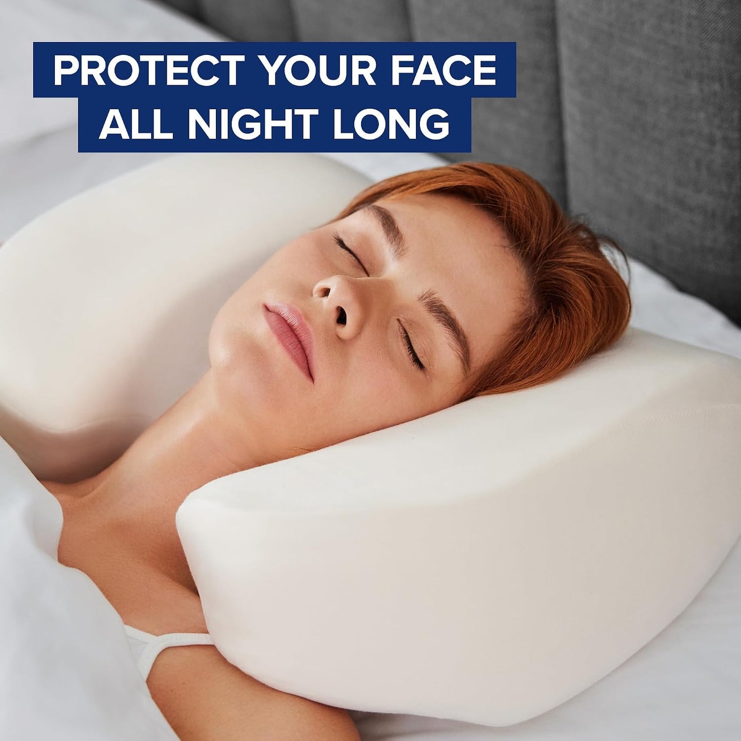 The Best Back Sleeper Pillow, Sleep on Your Back Comfortably | Wrinkle Prevention, Patent Pending Neck Support, Satin Case Included, 100 Night Sleep Trial, CertiPUR-US