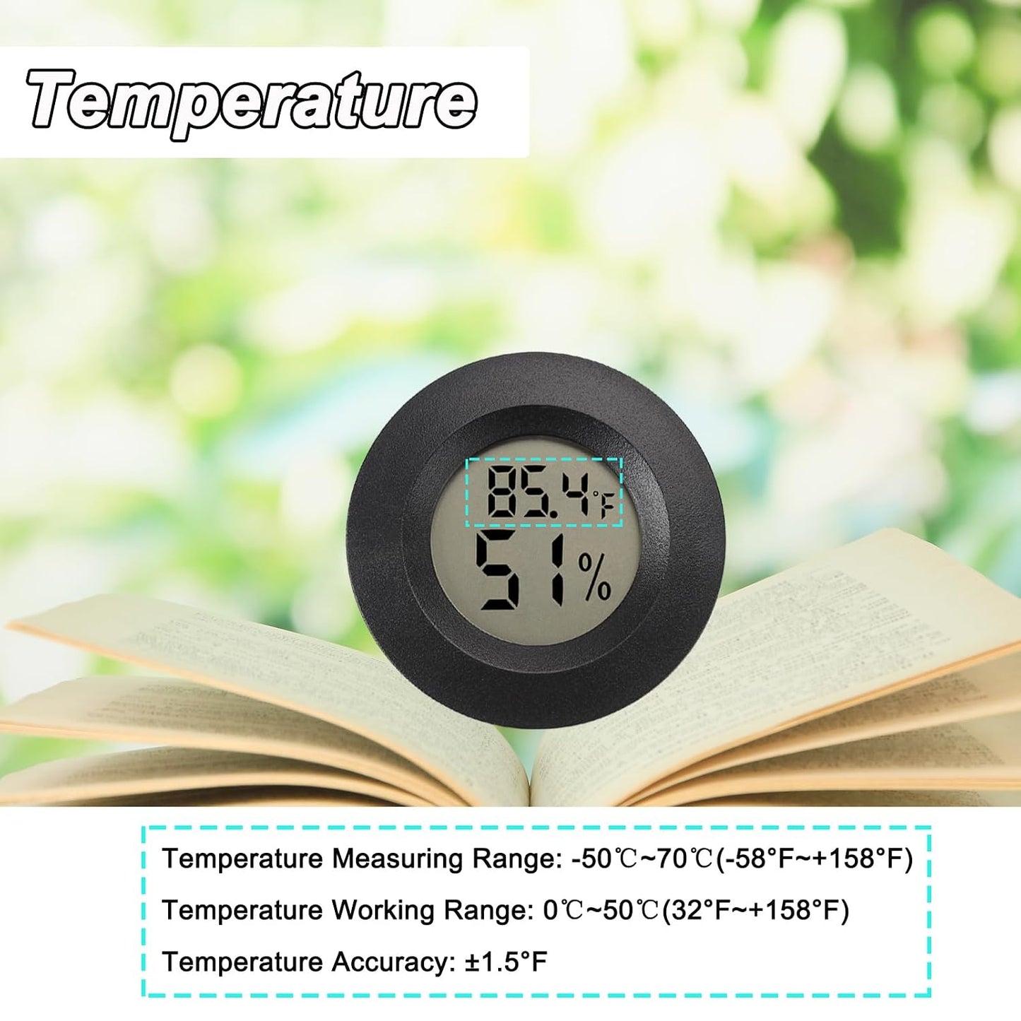 Hygrometer Thermometer Digital Humidity Meter 2 Pack | Mini Size,℉/℃ Conversion Indoor/Outdoor Humidity Monitor Reptile Thermometer For Greenhouse Garden Cellar