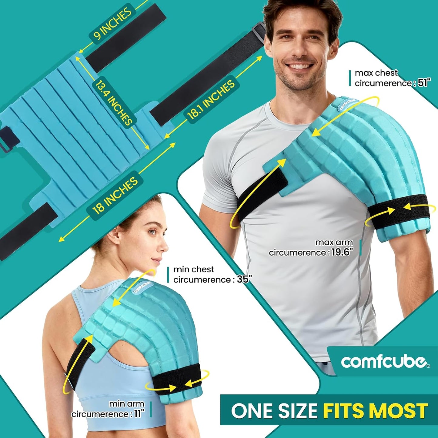 Neck Ice Pack Wrap for Cervical Pain, 2 Hours Long Lasting Cold | Ice Pack for Neck Shoulders Cooling, FSA Eligible, Flexible Cold Pack for Hot Weather, Hot Flashes, Surgery, Swelling
